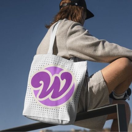 Tote bag Alphabet letter W