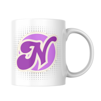 Alphabet Letter N Purple Pettleart Mug