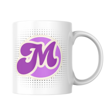 Alphabet Letter M Purple Pettleart Mug