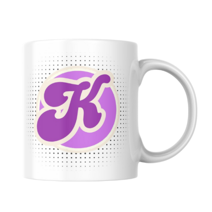 Alphabet Letter K Purple Pettleart Mug