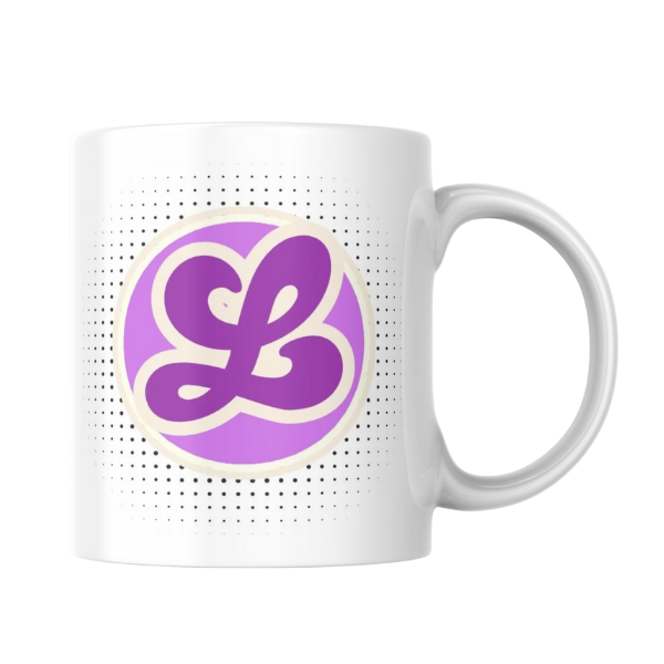 16 Alphabet Letter L Purple Pettleart Mug