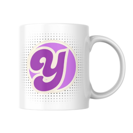 Alphabet Letter Y Purple Pettleart Mug