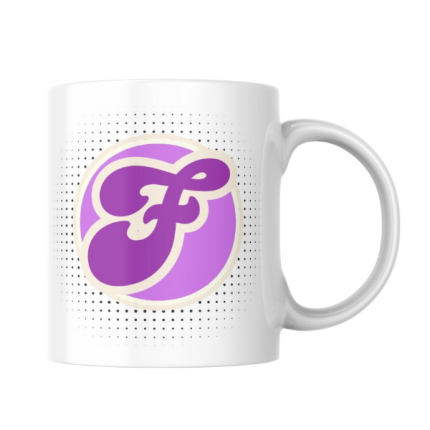 Alphabet Letter F Purple Pettleart Mug