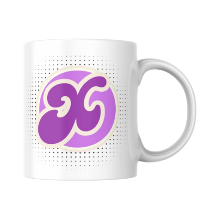 Alphabet Letter X Purple Pettleart Mug