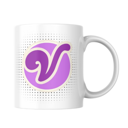 Alphabet Letter V Purple Pettleart Mug