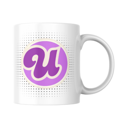 Alphabet Letter U Purple Pettleart Mug