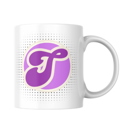 Alphabet Letter T Purple Pettleart Mug