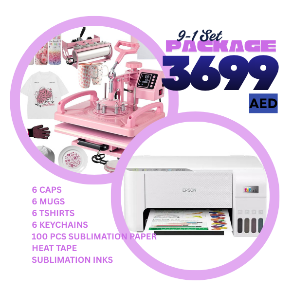 9-1 Package Sublimation with printer and set business starter