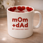 Mom + Dad My greatest gift of my life Mug with inner Heart Mug