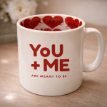 You and Me Mug with Inner Heart Design