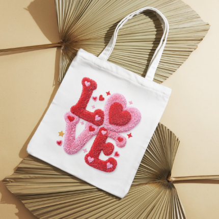 Love Letter Chenille Tote Bag